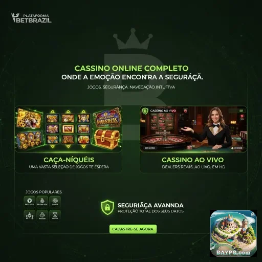 Tela inicial do aplicativo cassino baypg para dispositivos móveis
